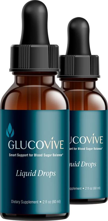 GlucoVive blood sugar support liquid drop bottles